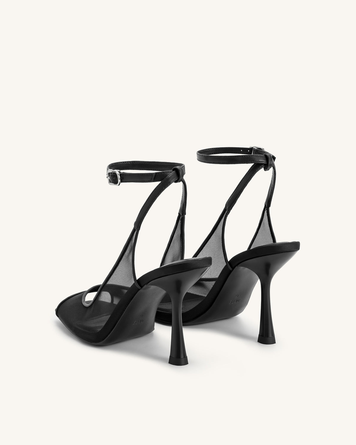 Serenity Open Toe Mesh Slingback Sandals - Black | JW PEI