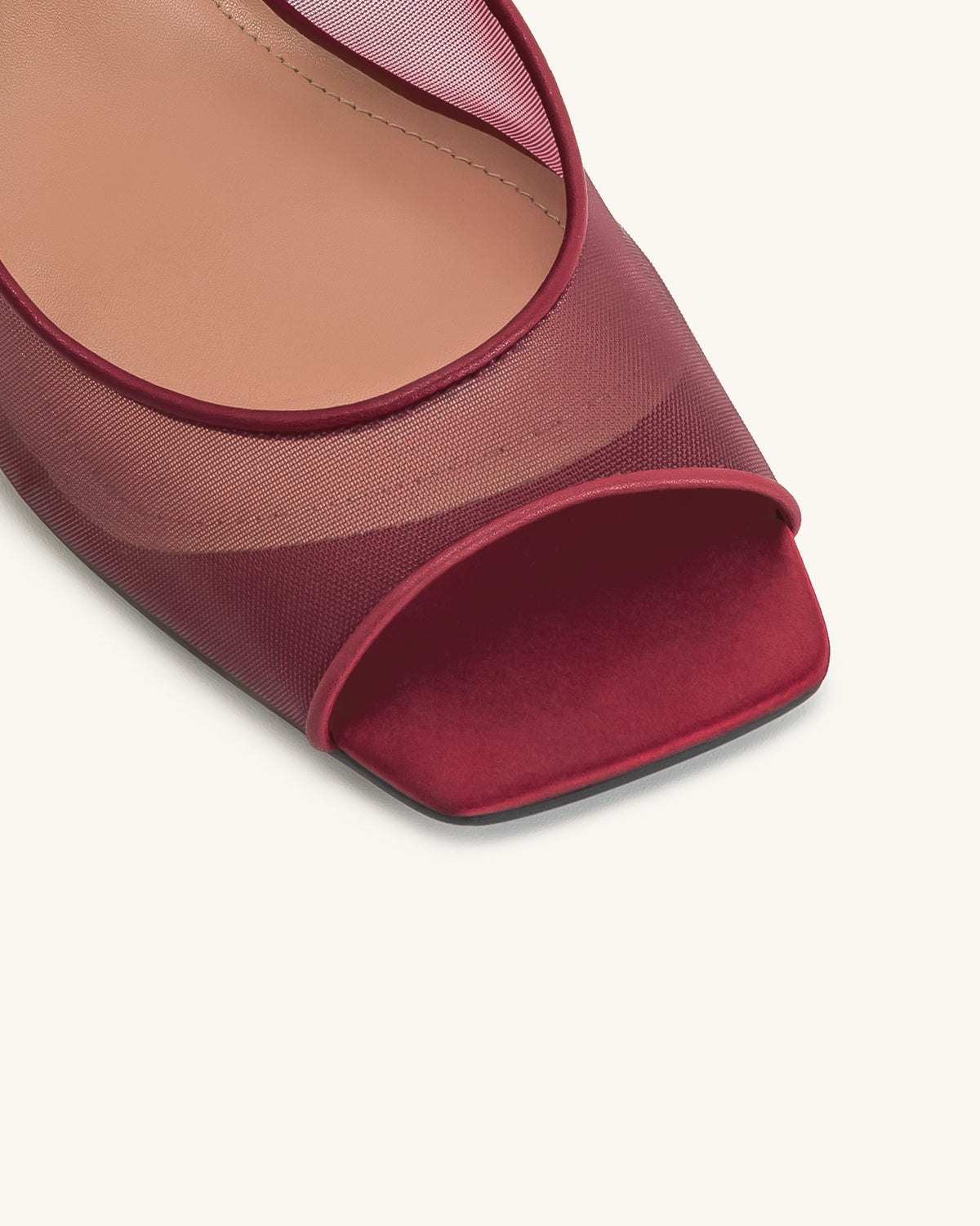 Serenity Open Toe Mesh Slingback Sandals - Burgundy | JW PEI