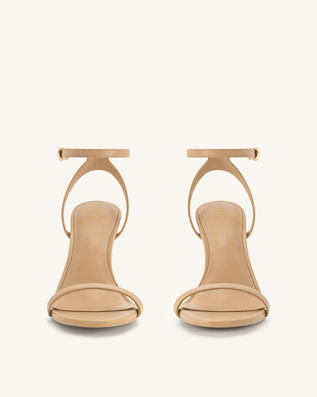 Alivia Gold Metal Heel Sandals - Khaki | JW PEI