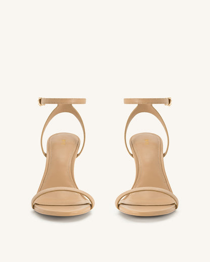 Alivia Gold Metal Heel Sandals - Khaki | JW PEI