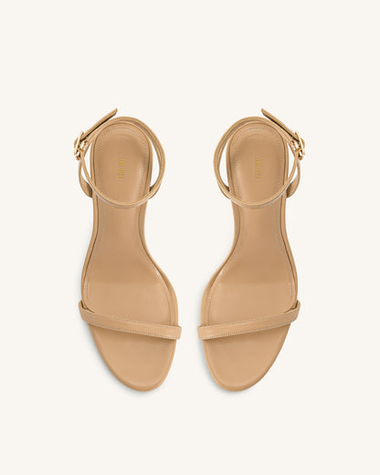 Alivia Gold Metal Heel Sandals - Khaki | JW PEI