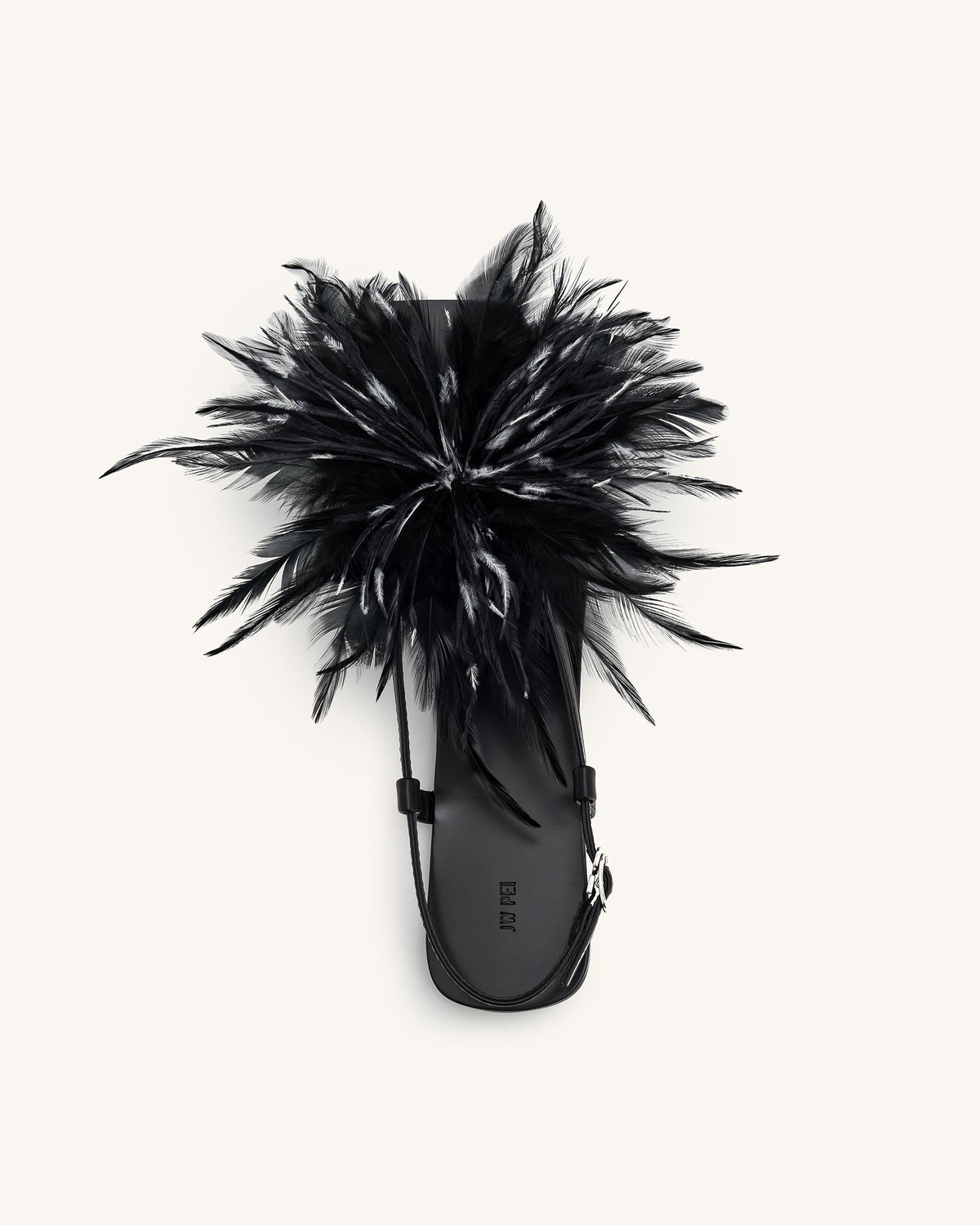 Fluffy Flats Sandals - Black | JW PEI