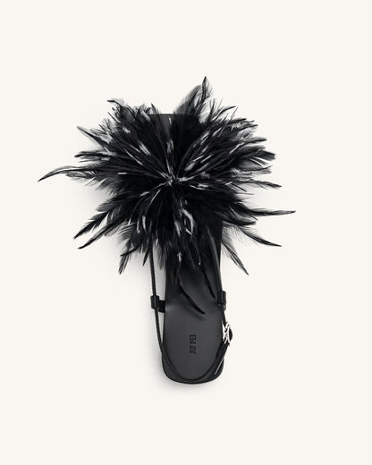 Fluffy Flats Sandals - Black | JW PEI