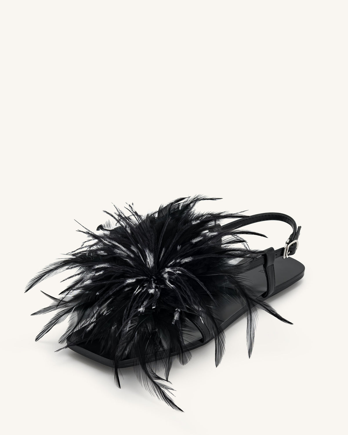 Fluffy Flats Sandals - Black | JW PEI