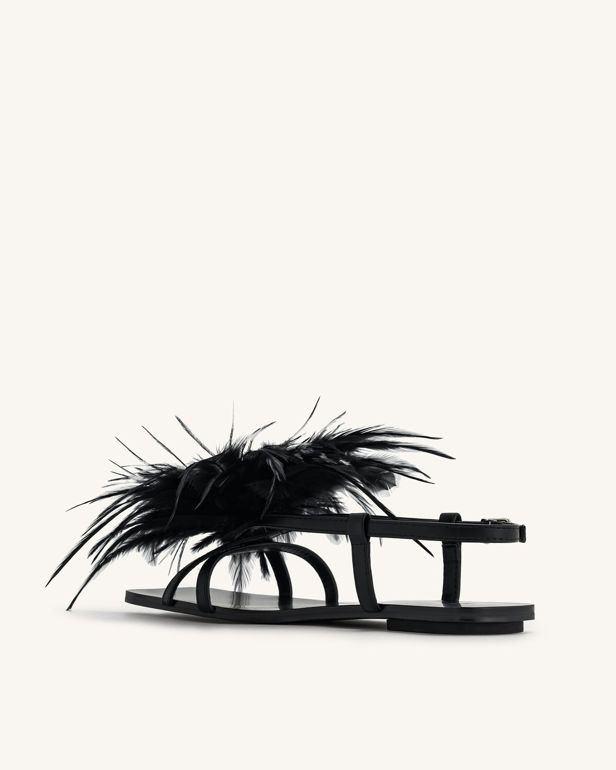 Fluffy Flats Sandals - Black | JW PEI