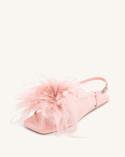 Fluffy Flats Sandals - Pink Beige | JW PEI