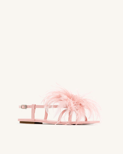 Fluffy Flats Sandals - Pink Beige | JW PEI
