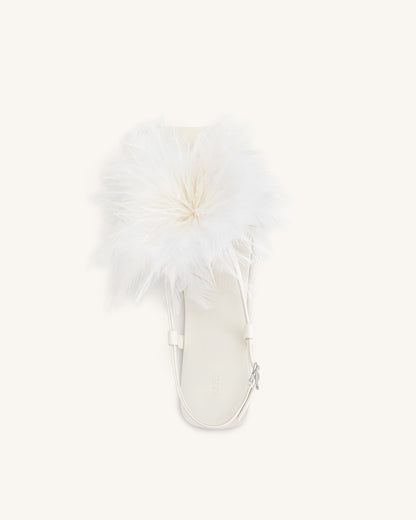 Fluffy Flats Sandals - White | JW PEI