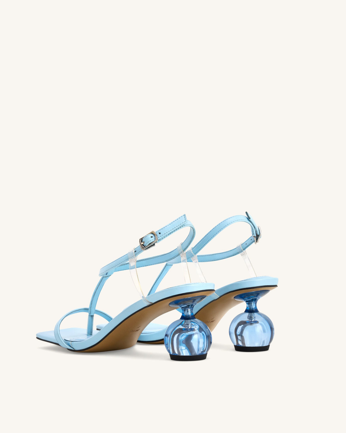 Charlotte Strappy Heels with Spherical Heel - Sky Blue | JW PEI