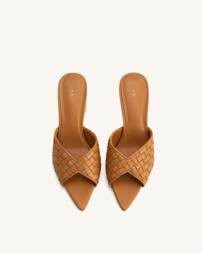 Ellie Braided Sphere Heel Mules - Khaki | JW PEI