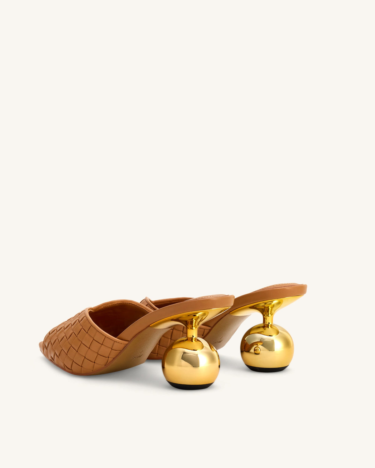Ellie Braided Sphere Heel Mules - Khaki | JW PEI