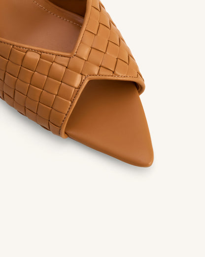 Ellie Braided Sphere Heel Mules - Khaki | JW PEI