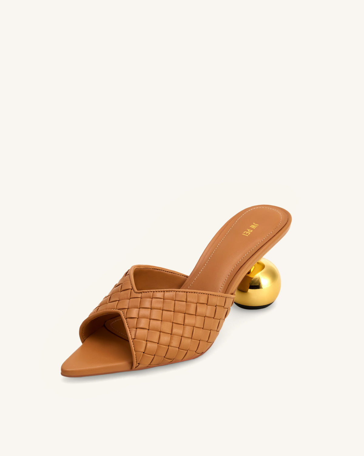 Ellie Braided Sphere Heel Mules - Khaki | JW PEI