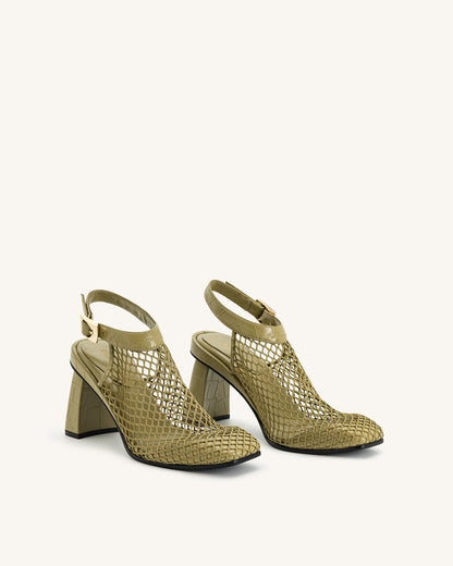 Genesis Heeled Sandals - Olive Green | JW PEI