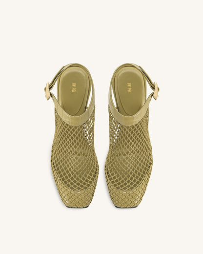 Genesis Heeled Sandals - Olive Green | JW PEI