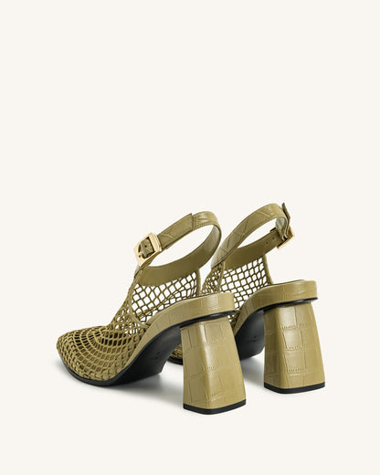 Genesis Heeled Sandals - Olive Green | JW PEI