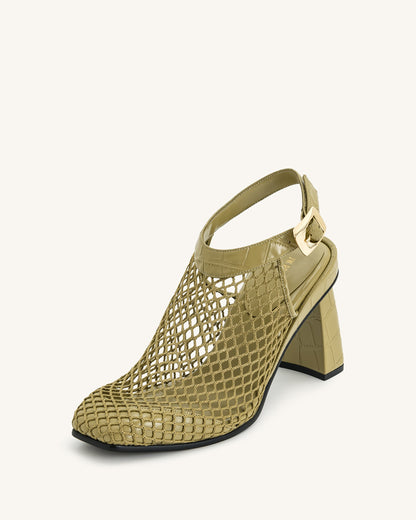 Genesis Heeled Sandals - Olive Green | JW PEI