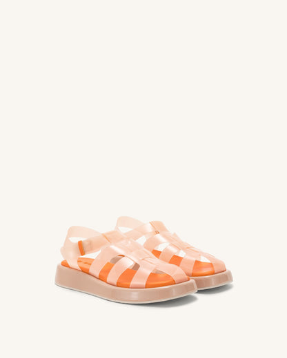 Piper Platform Sandal - Beige & Orange | JW PEI