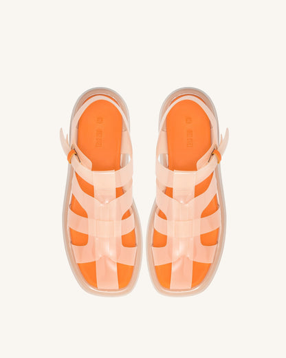 Piper Platform Sandal - Beige & Orange | JW PEI