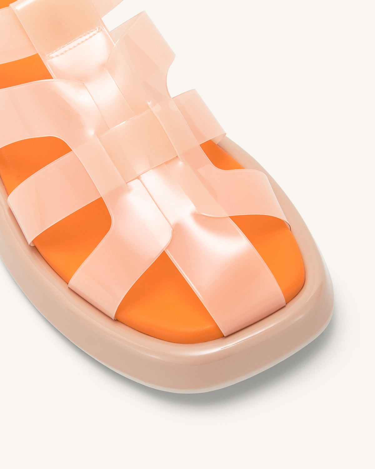 Piper Platform Sandal - Beige & Orange | JW PEI
