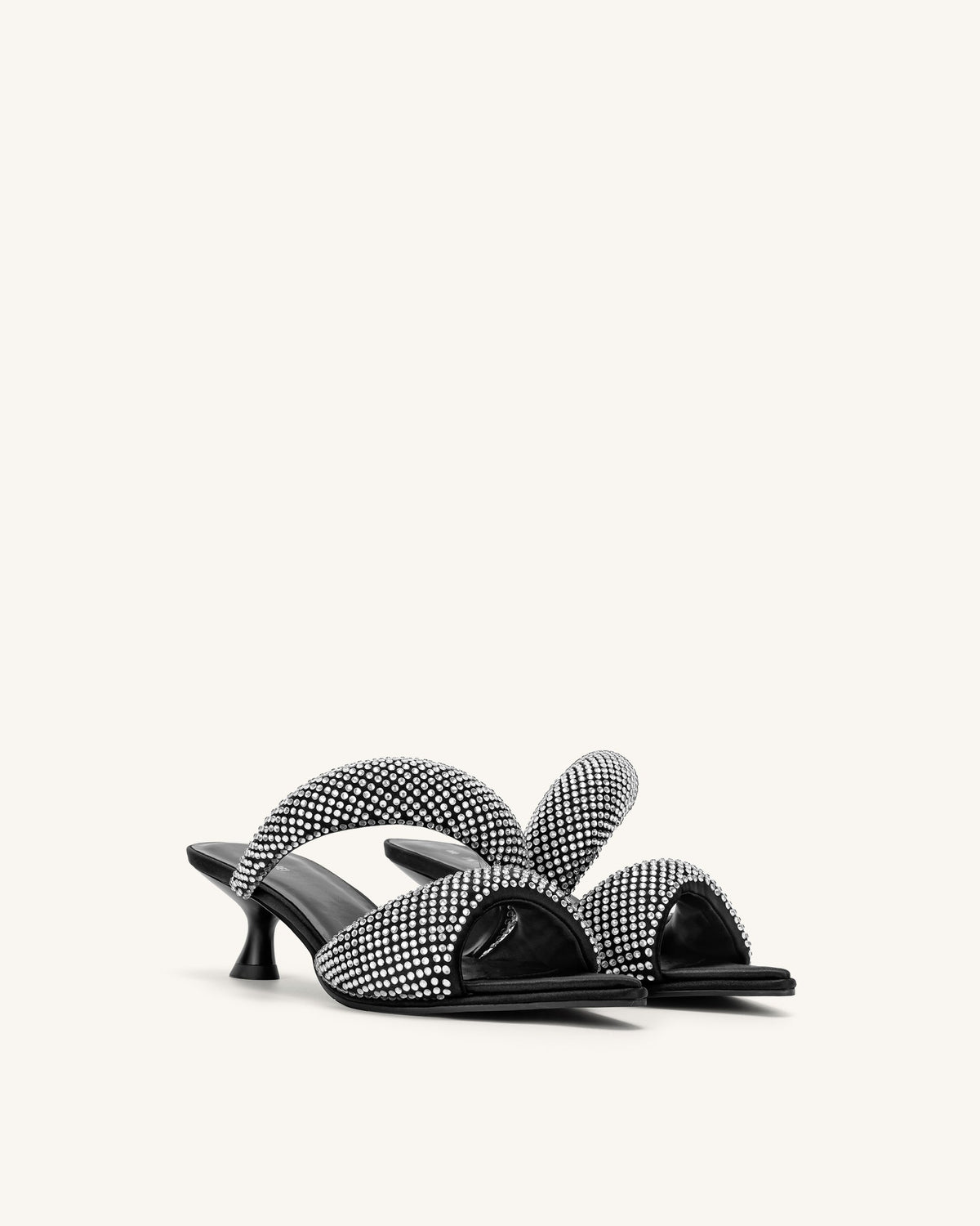 Sara Mule Artificial Crystal - Black | JW PEI