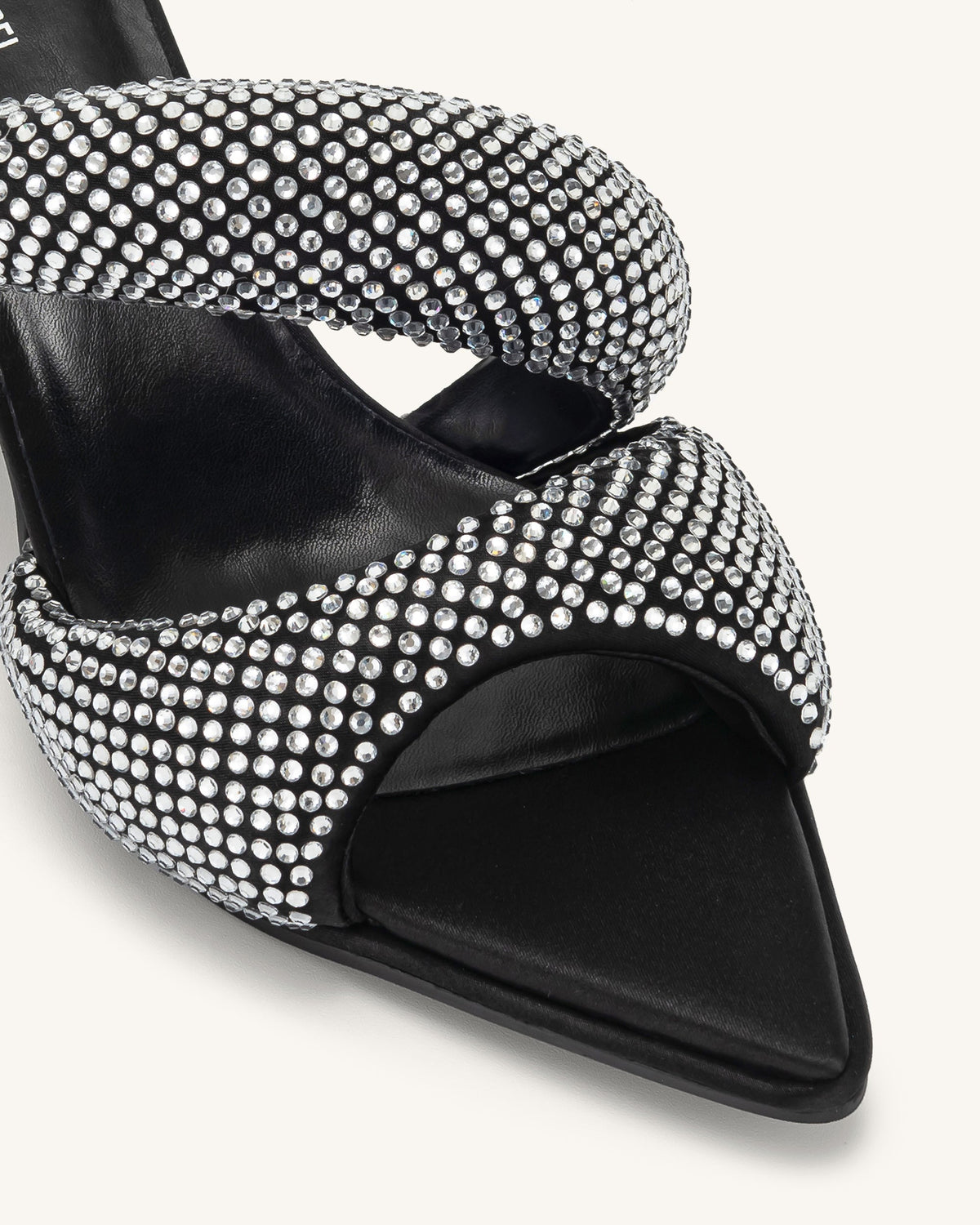 Sara Mule Artificial Crystal - Black | JW PEI
