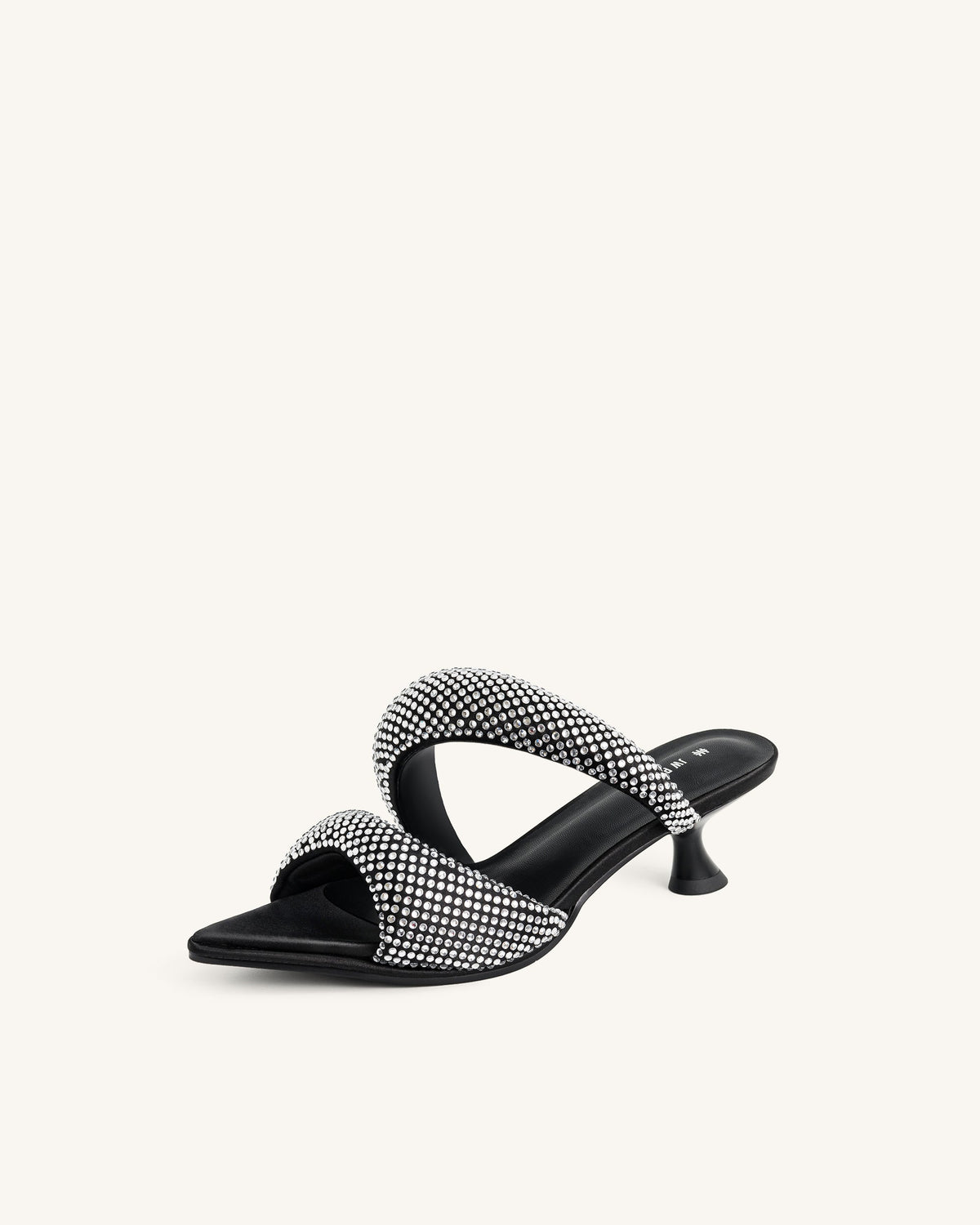 Sara Mule Artificial Crystal - Black | JW PEI