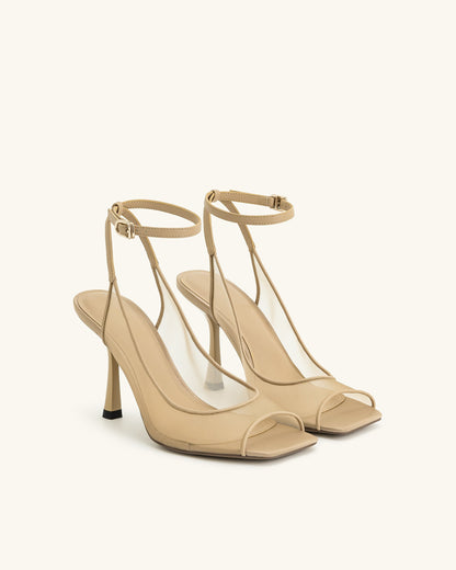 Serenity Open Toe Mesh Slingback Sandals - Khaki | JW PEI