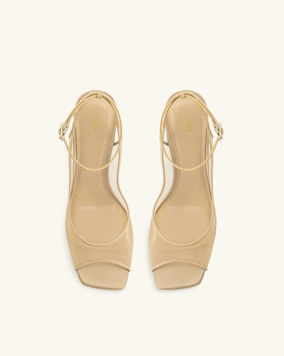 Serenity Open Toe Mesh Slingback Sandals - Khaki | JW PEI