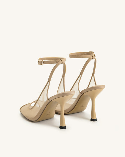 Serenity Open Toe Mesh Slingback Sandals - Khaki | JW PEI