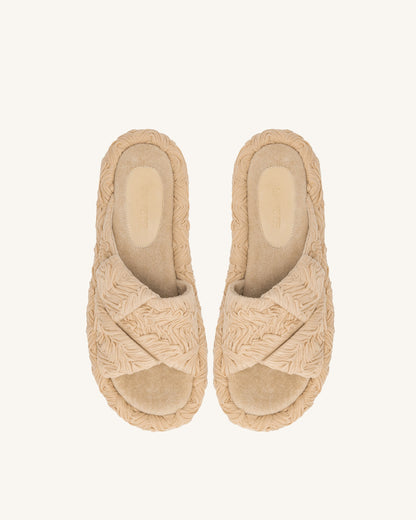 Lilah Woven Platform Sandal - Beige | JW PEI