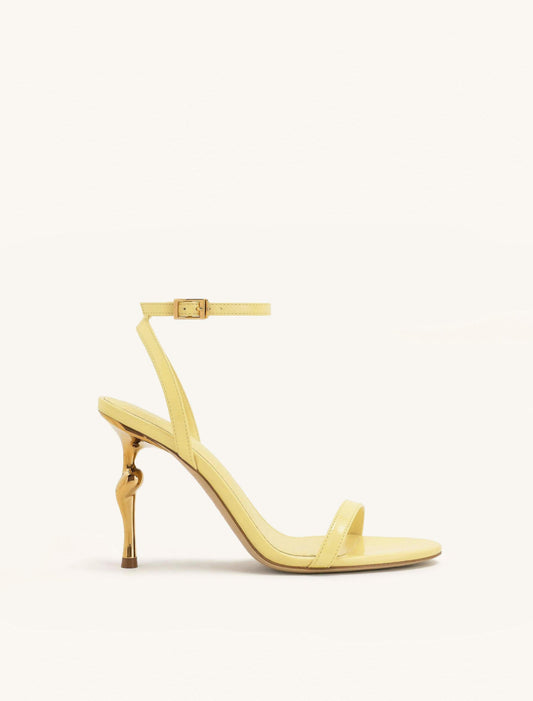 Alivia Gold Metal Heel Sandals - Pale Yellow | JW PEI