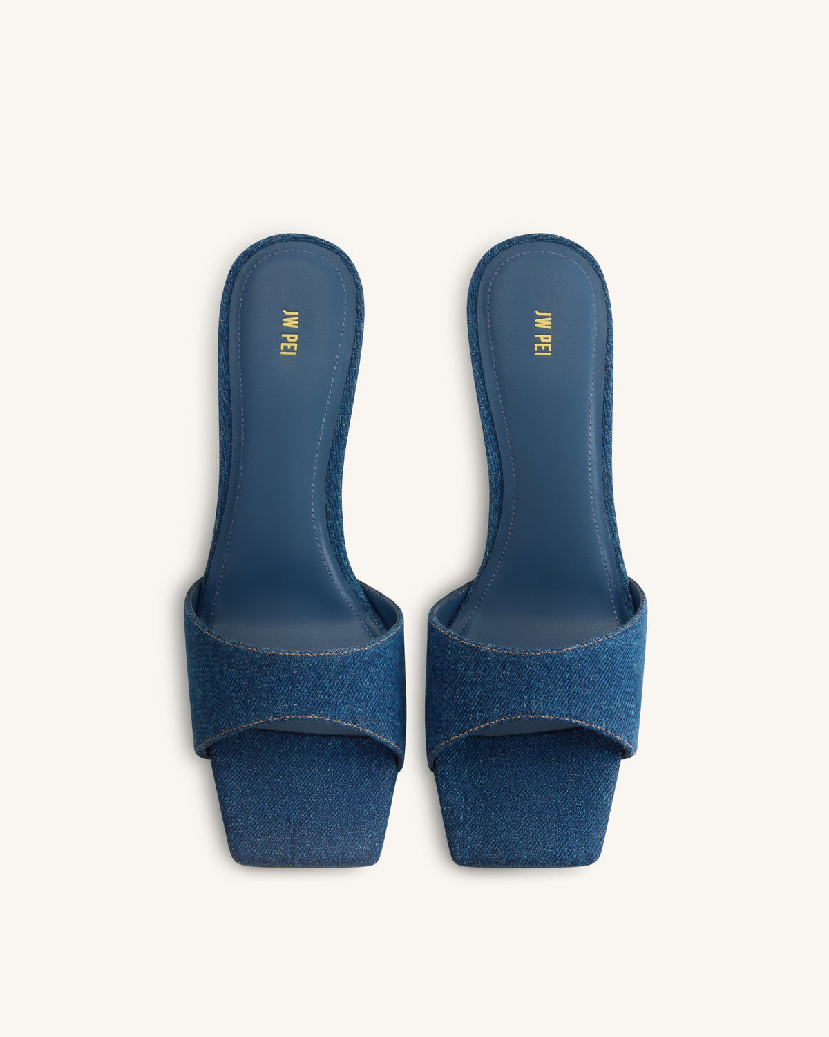 Hannah Denim Mule Heels - Denim Blue | JW PEI