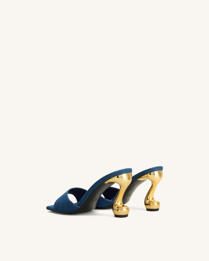 Hannah Denim Mule Heels - Denim Blue | JW PEI