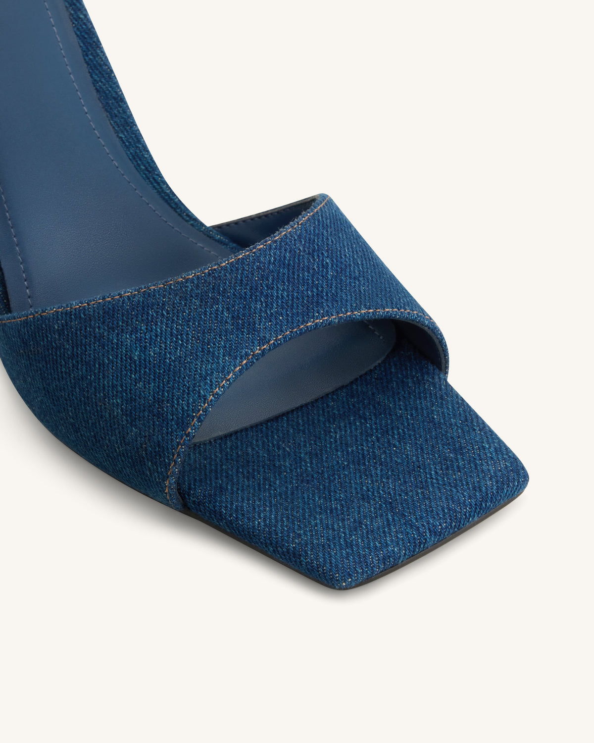 Hannah Denim Mule Heels - Denim Blue | JW PEI