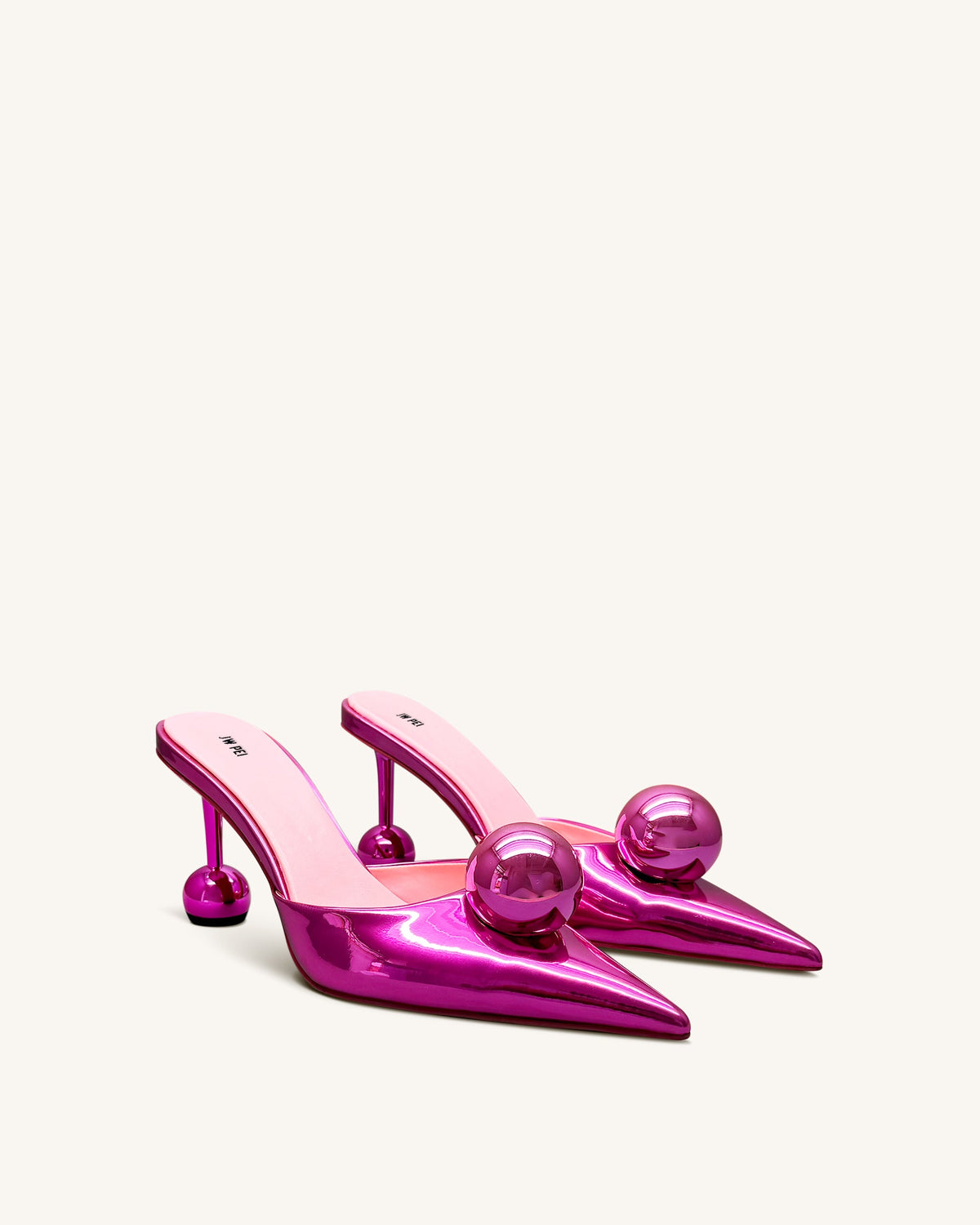 Sofia Sphere Heel Mules - Rose Red | JW PEI