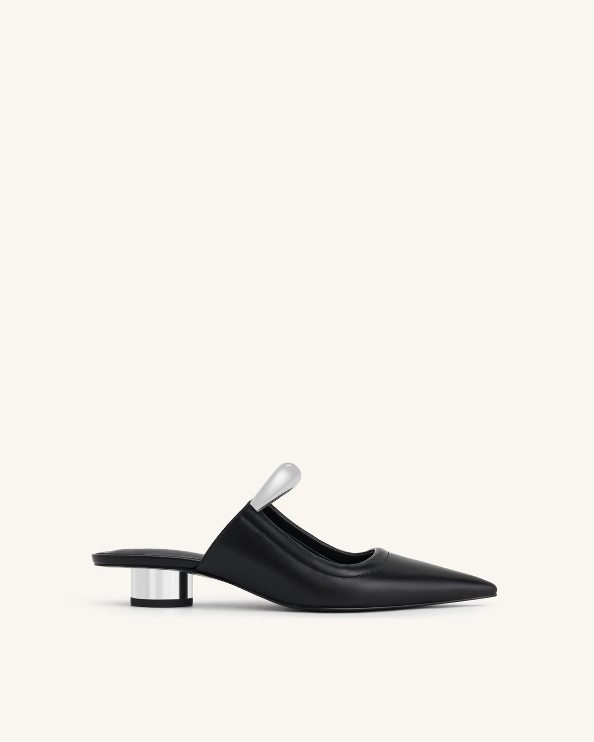 Helena Pierced Mules - Black | JW PEI