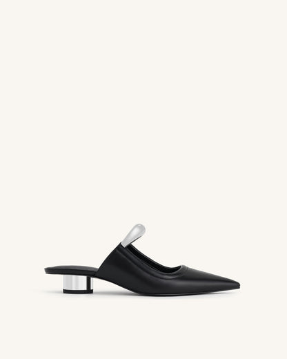 Helena Pierced Mules - Black | JW PEI