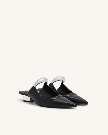Helena Pierced Mules - Black | JW PEI