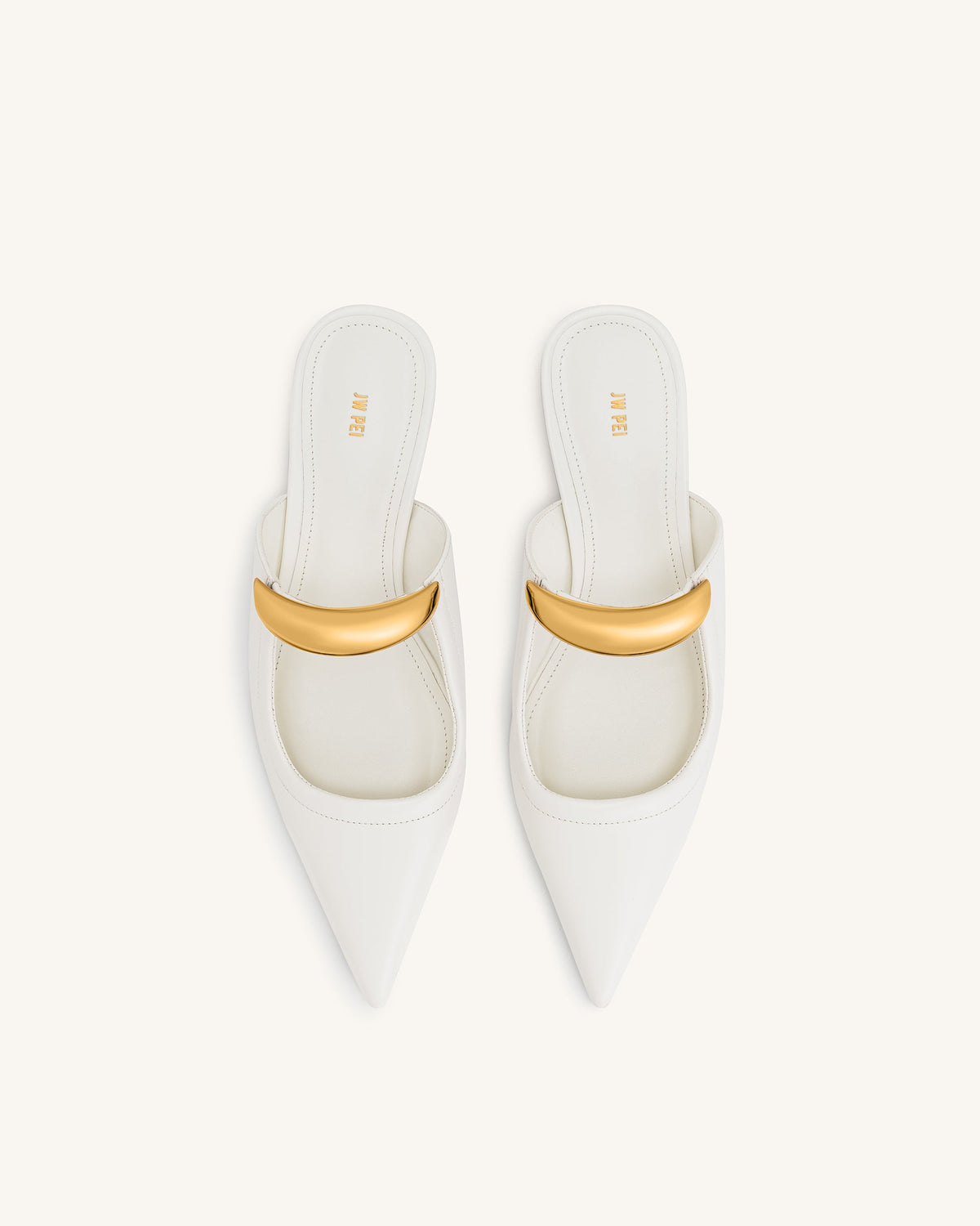 Helena Pierced Mules - White | JW PEI