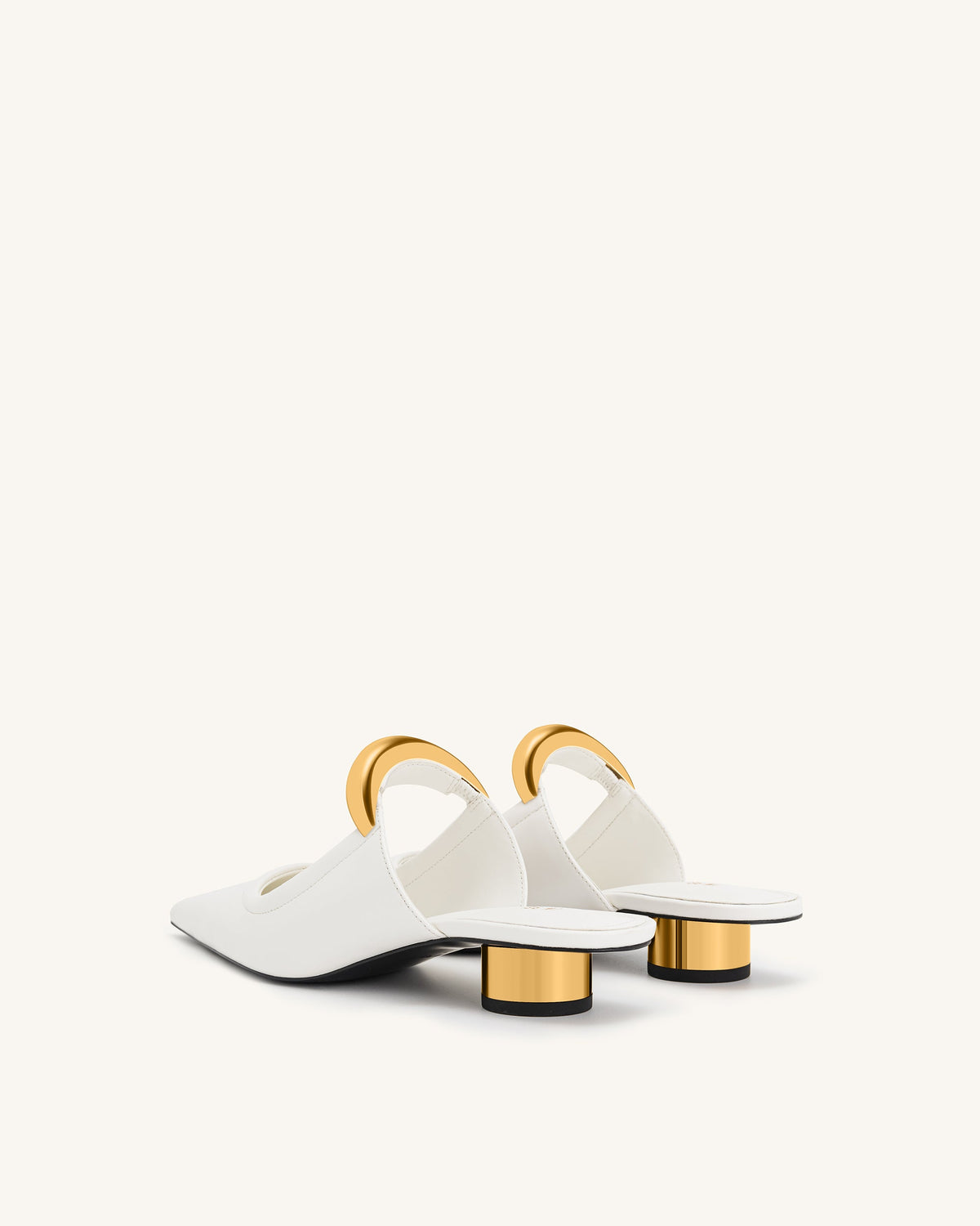 Helena Pierced Mules - White | JW PEI