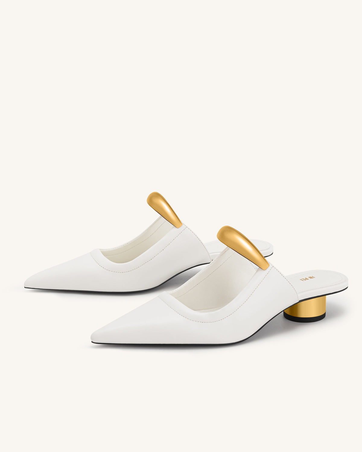 Helena Pierced Mules - White | JW PEI