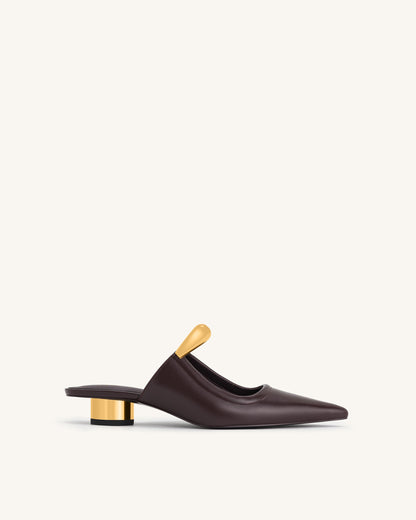 Helena Pierced Mules- Claret Red | JW PEI
