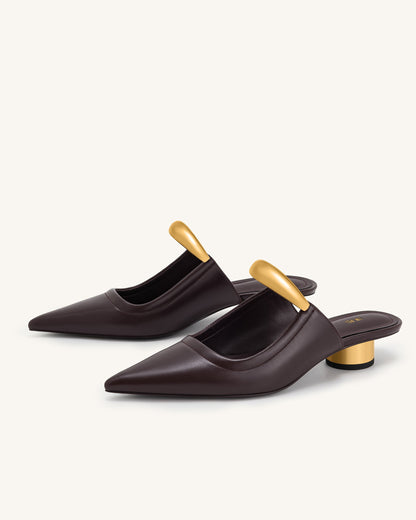 Helena Pierced Mules- Claret Red | JW PEI