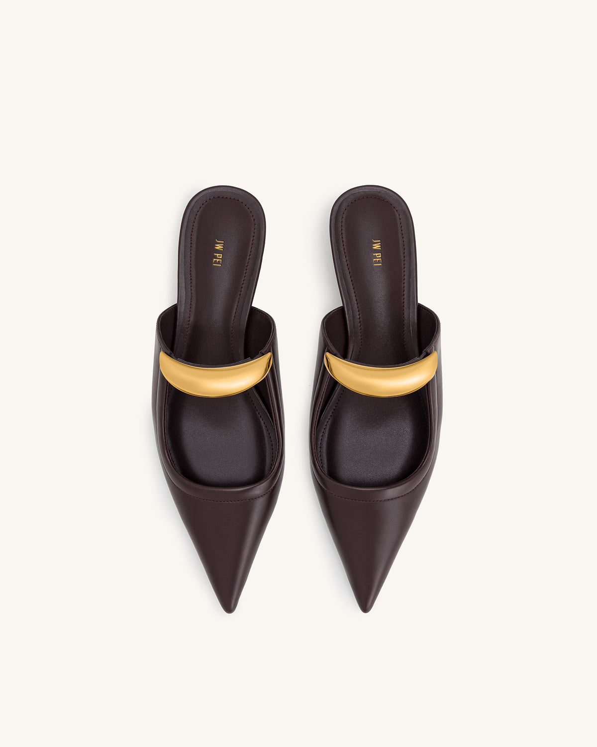 Helena Pierced Mules- Claret Red | JW PEI