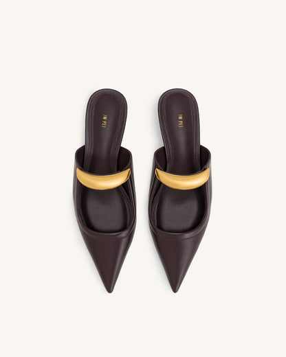 Helena Pierced Mules- Claret Red | JW PEI