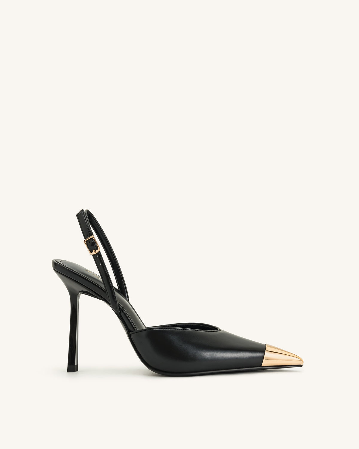 Savannah Gold Tipped Slingback Pumps - Black | JW PEI