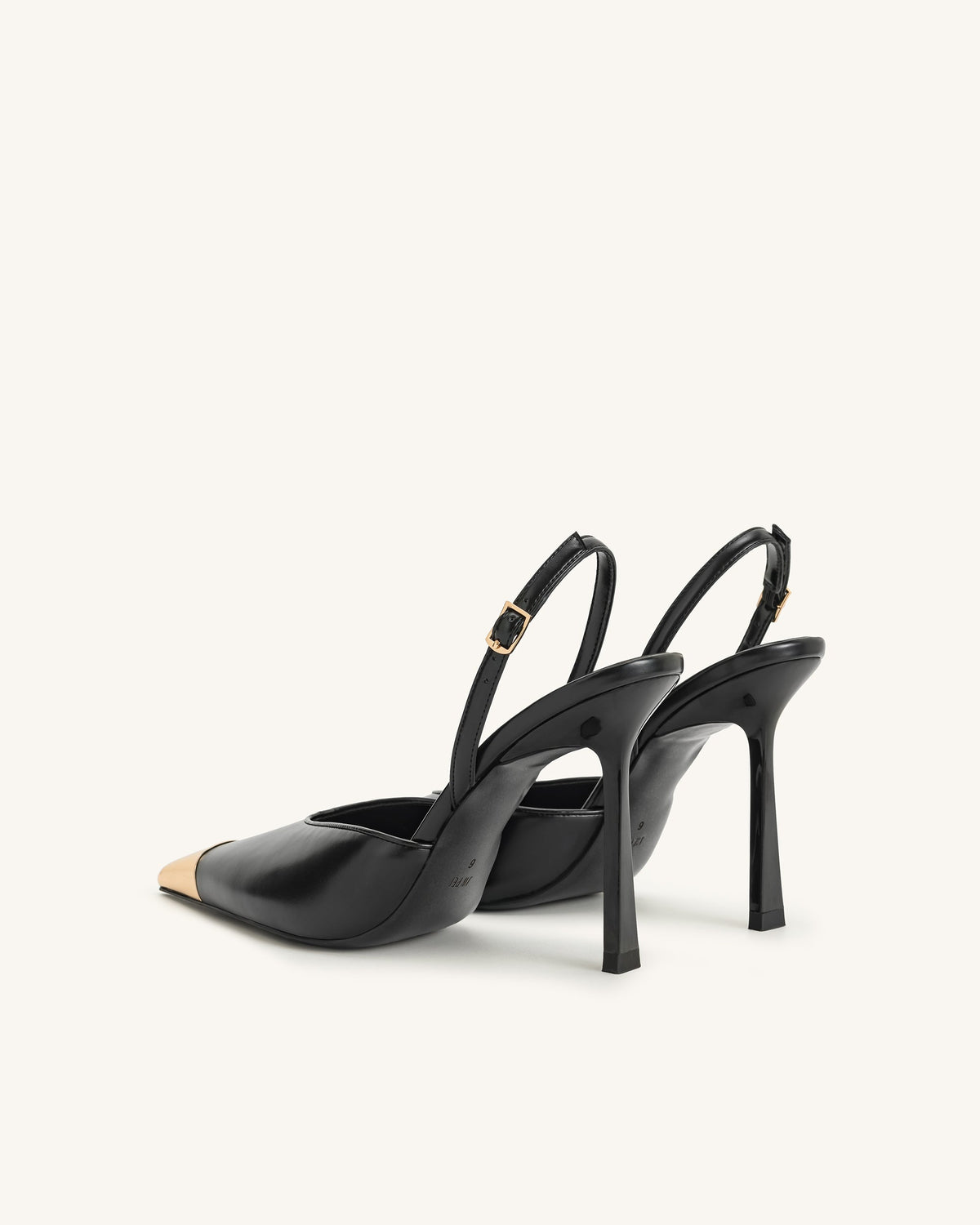 Savannah Gold Tipped Slingback Pumps - Black | JW PEI