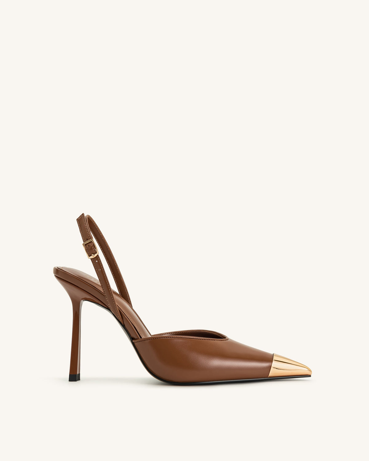 Savannah Gold Tipped Slingback Pumps - Brown | JW PEI