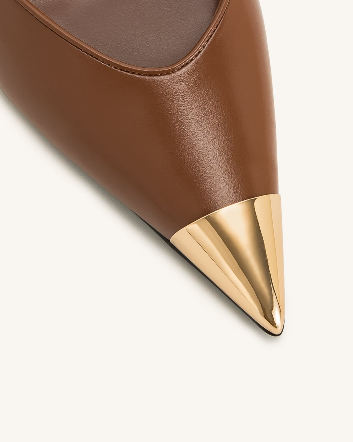 Savannah Gold Tipped Slingback Pumps - Brown | JW PEI